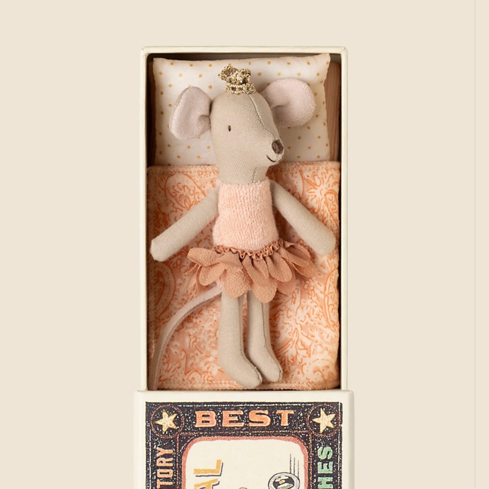 Maileg Princess Mouse In Matchbox - Little Sister NWOT